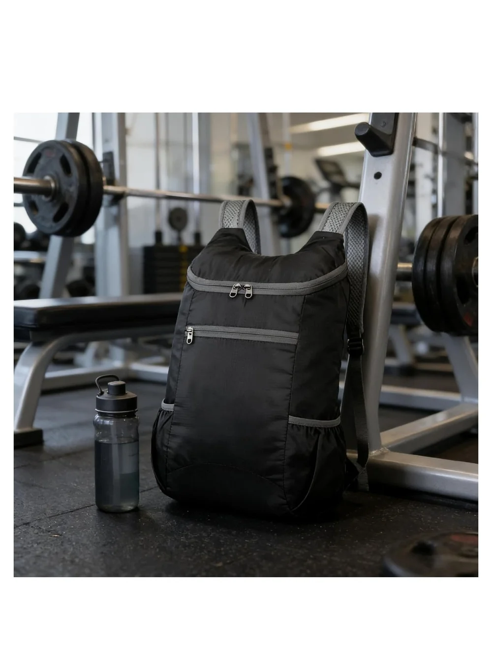 Men's Black Lightweight Trail Backpack with Grey Accents